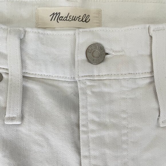 Madewell The Perfect Vintage Crop Jean – White High Rise Frayed Hem – Size 30 - Picture 5 of 10